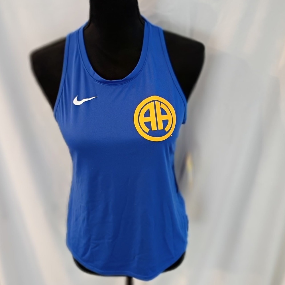 Nike Dri-FIT Womens Blue‎ Racerback Tank Top AA Logo Size Small NWT